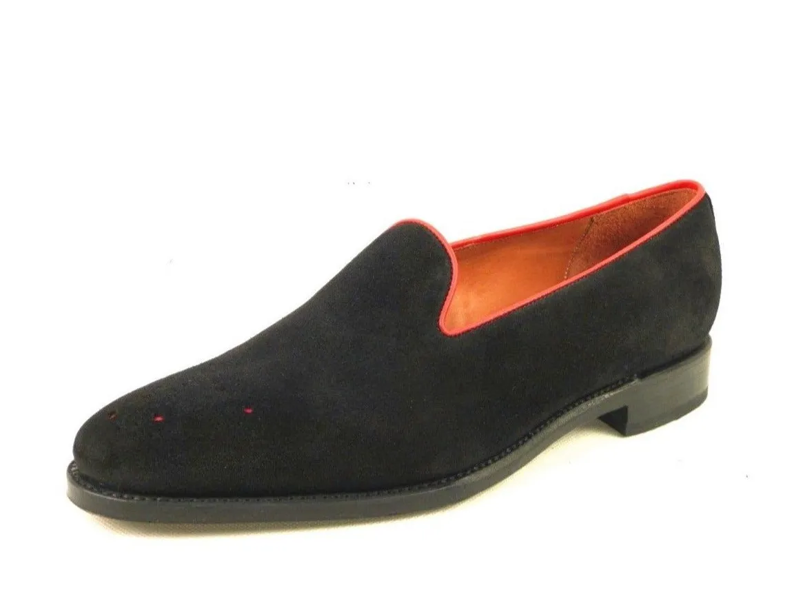 Laurelhurst - MTO - Black Suede / Red Piping - TMG Last - Single Leather Sole