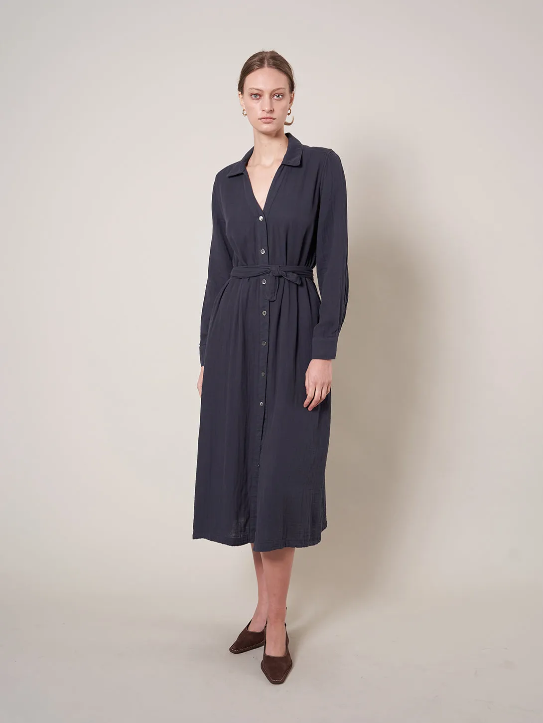 Lauren Shirt Dress - Navy