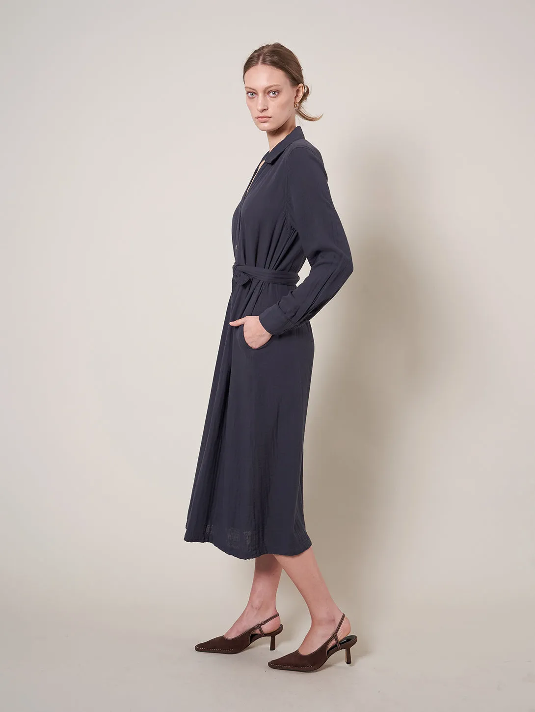 Lauren Shirt Dress - Navy