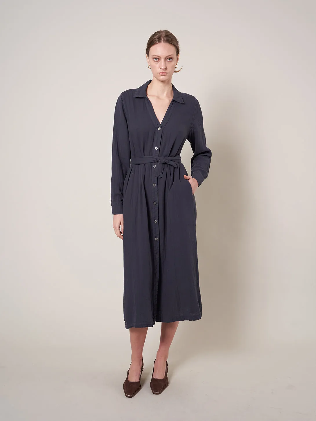 Lauren Shirt Dress - Navy