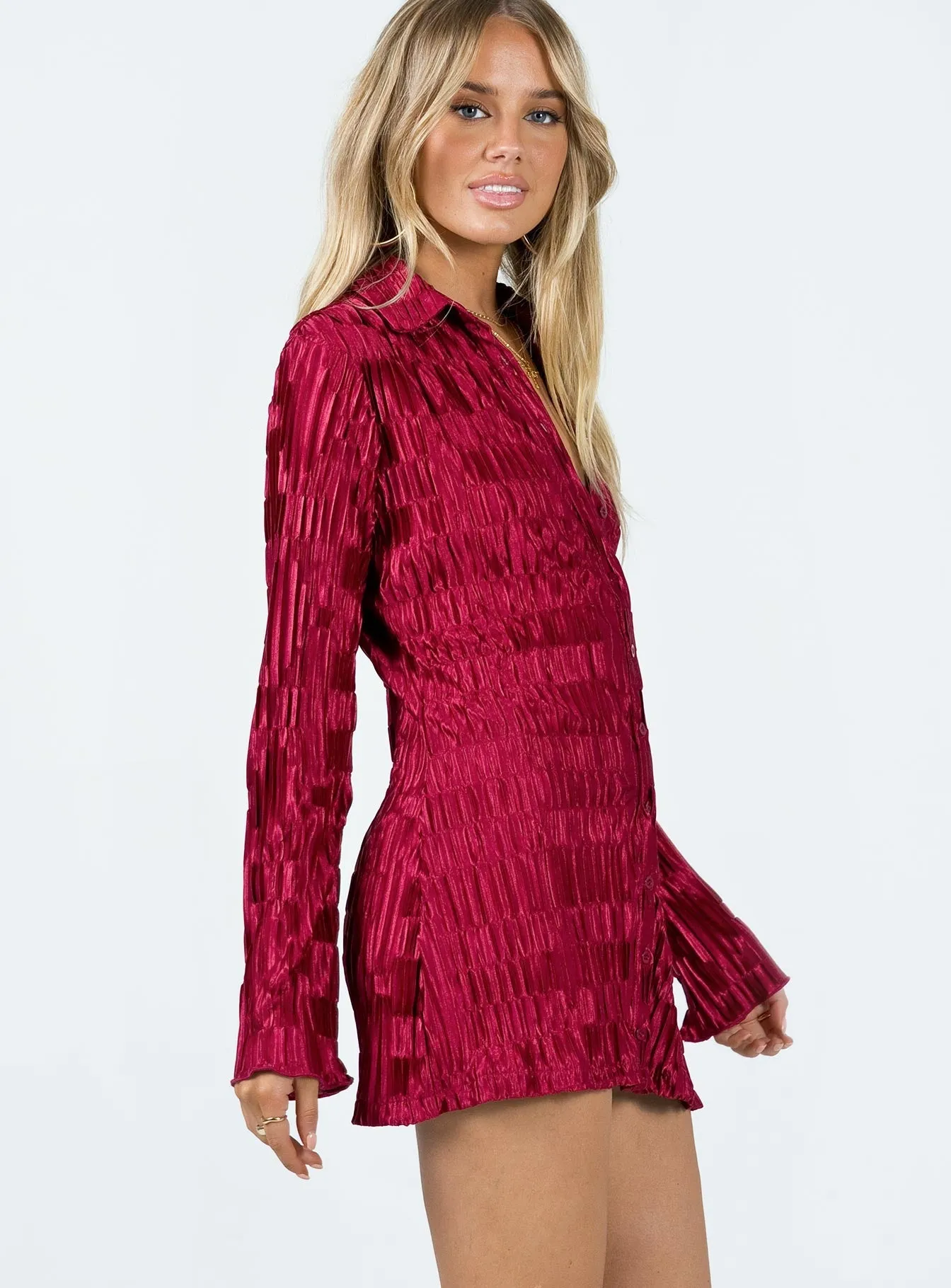 Lila Shirt Dress Burgundy