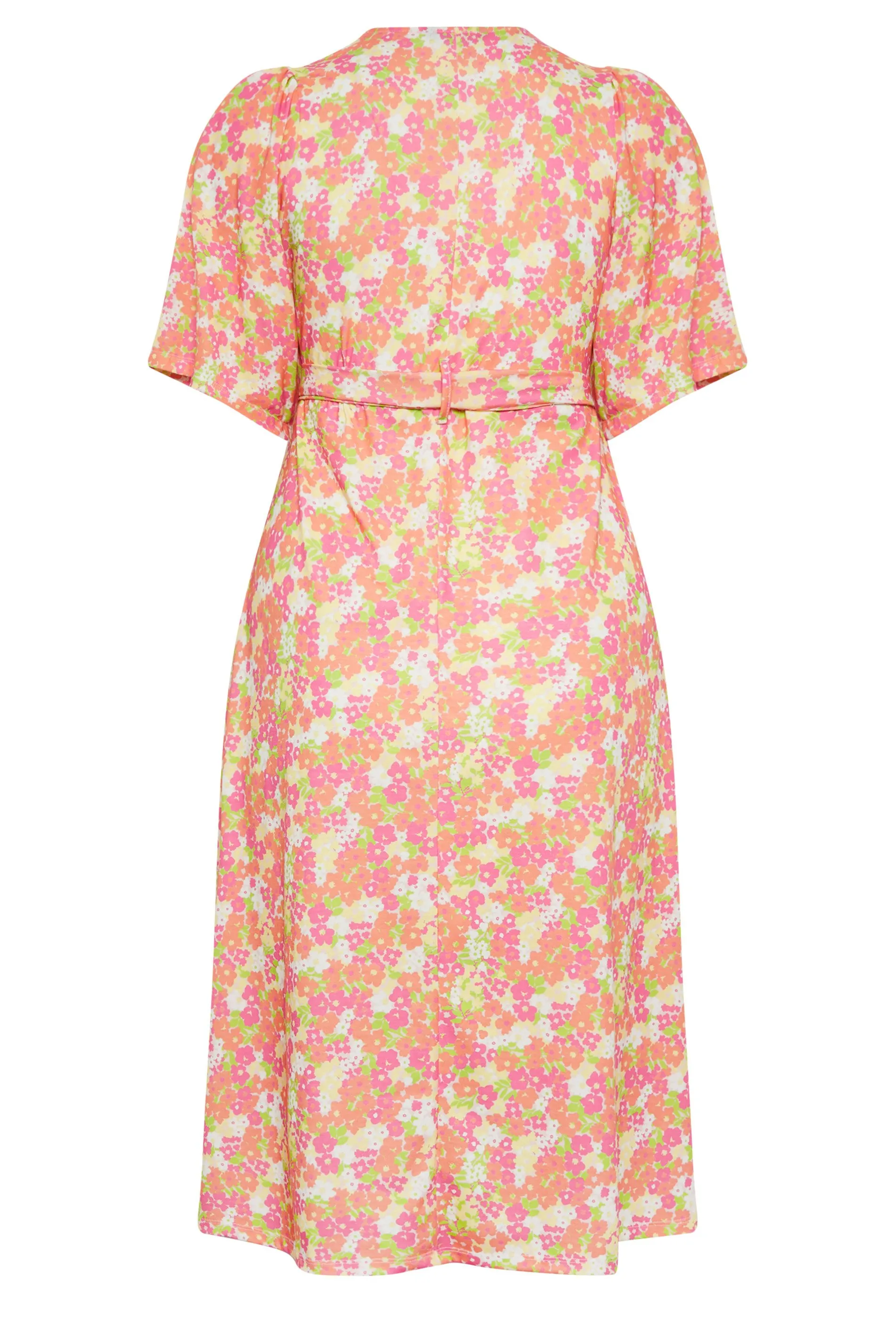 LIMITED COLLECTION Curve Orange Floral Print Wrap Midi Dress