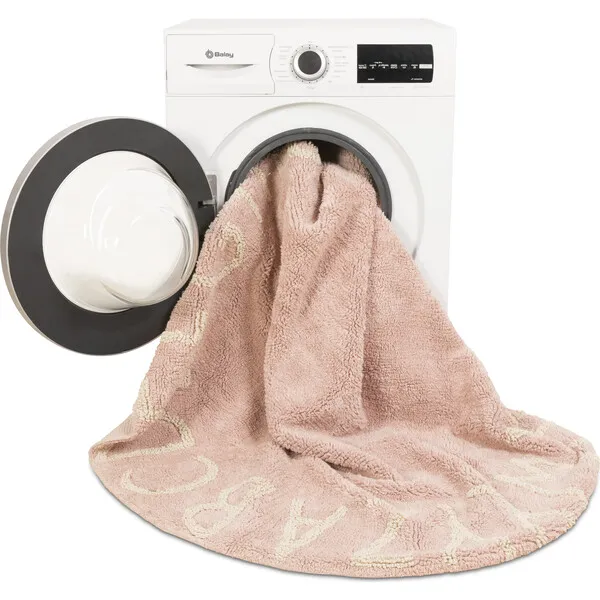 Lorena Canals ABC Round Washable Rug, Vintage Nude/Natural