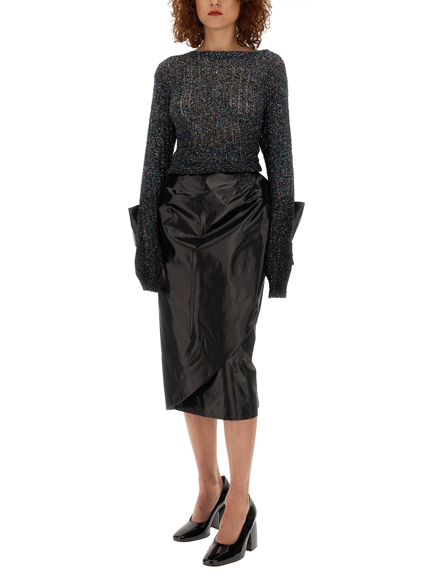 MAISON MARGIELA    PENCIL SKIRT WITH BOW