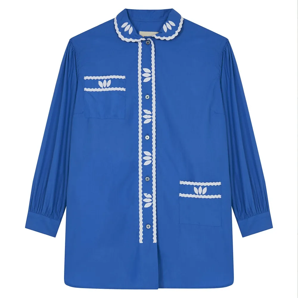 Majorelle Blu Luxury Pyjama Dress Shirt