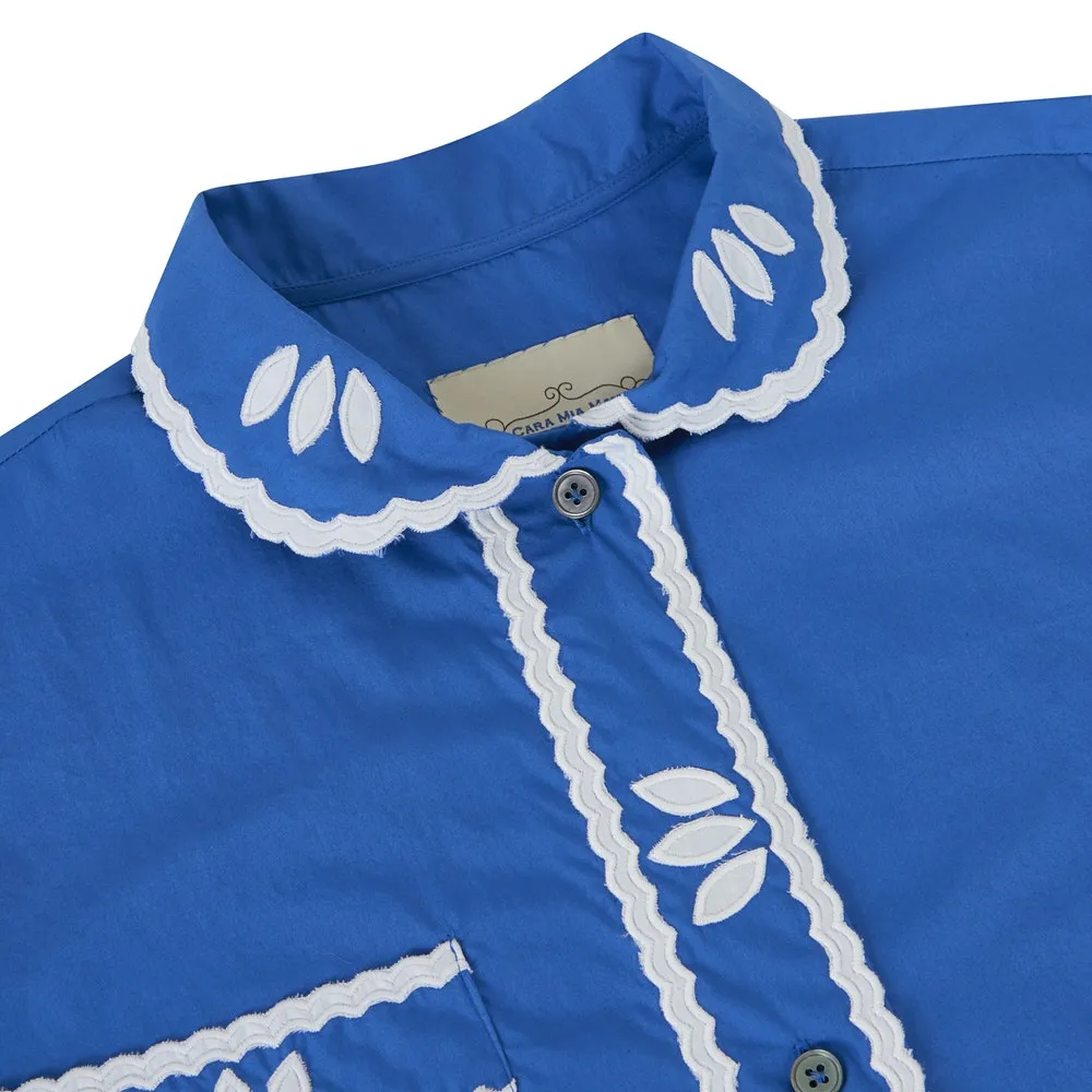 Majorelle Blu Luxury Pyjama Dress Shirt