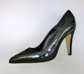 Manolo Blahnik Rasida 105 Black Patent and Suede Heels