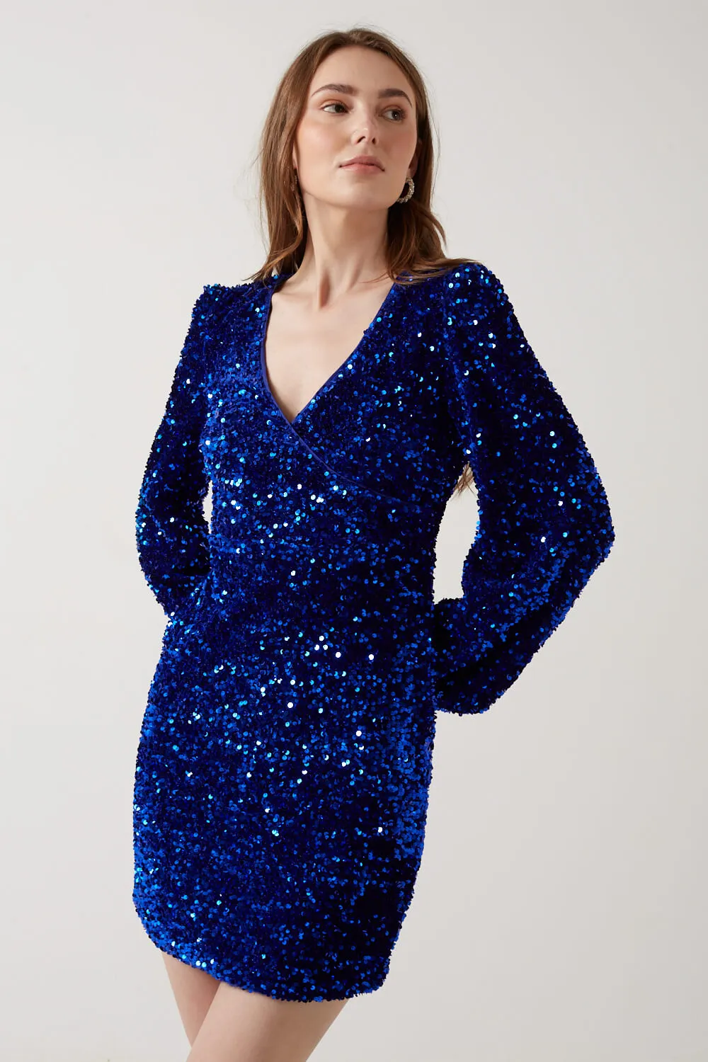 Marc Angelo Sequin Wrap Dress