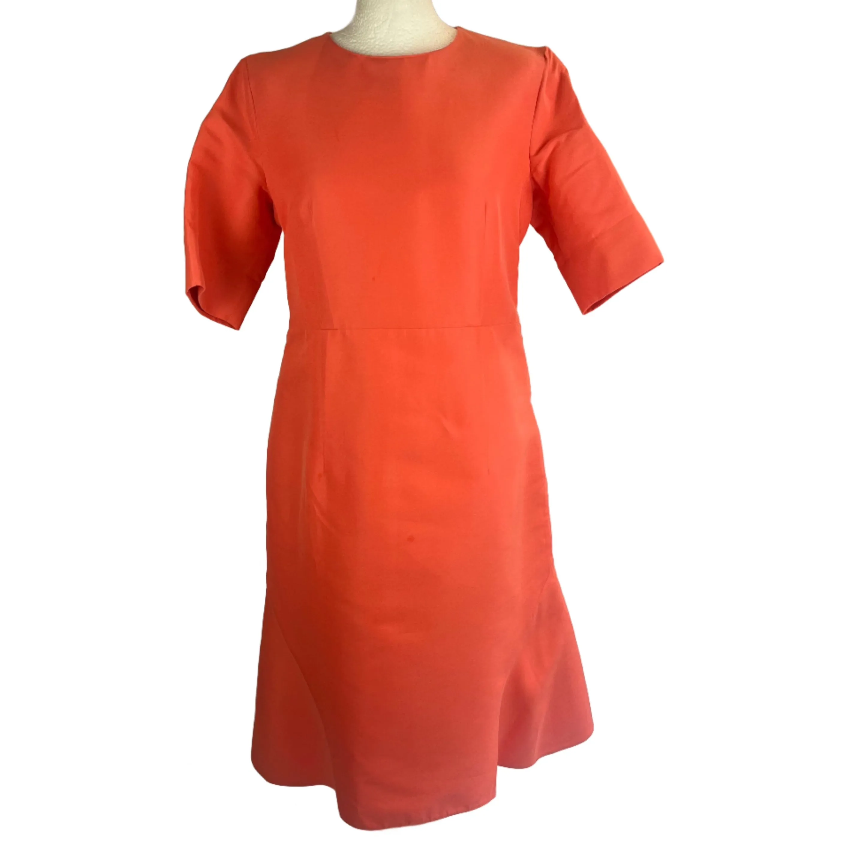 Marni Salmon Cotton & Silk Flared Midi Dress M/L