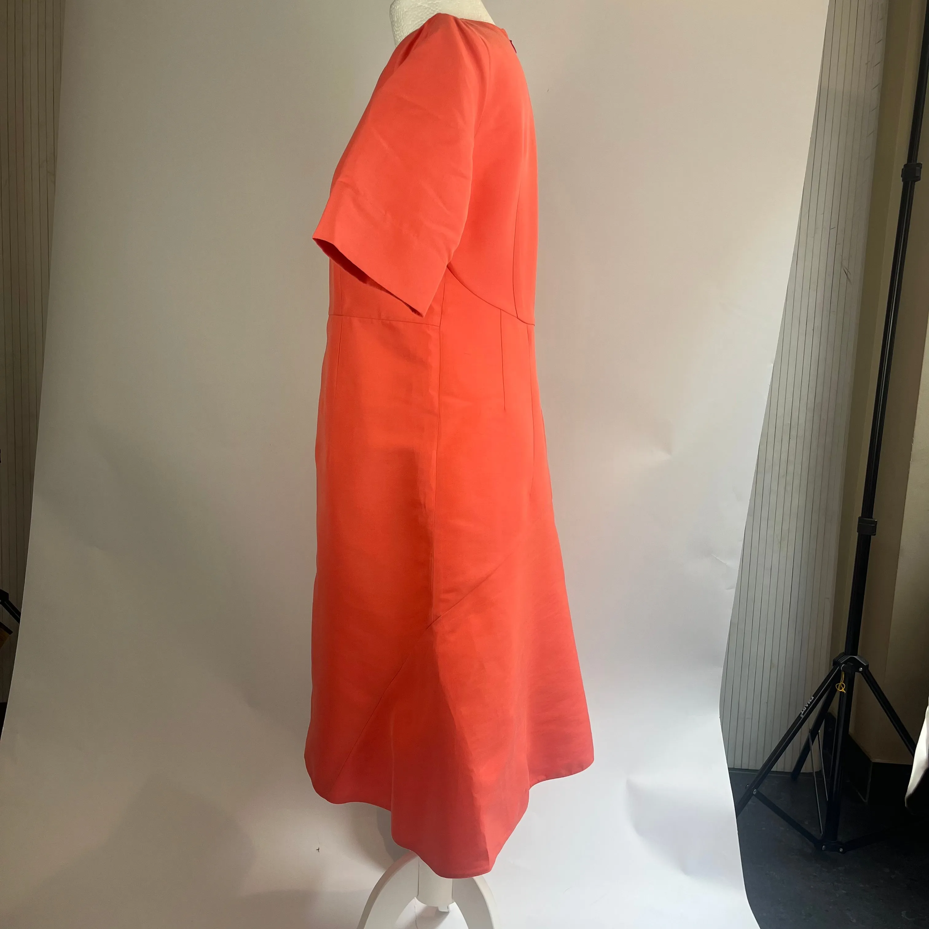 Marni Salmon Cotton & Silk Flared Midi Dress M/L