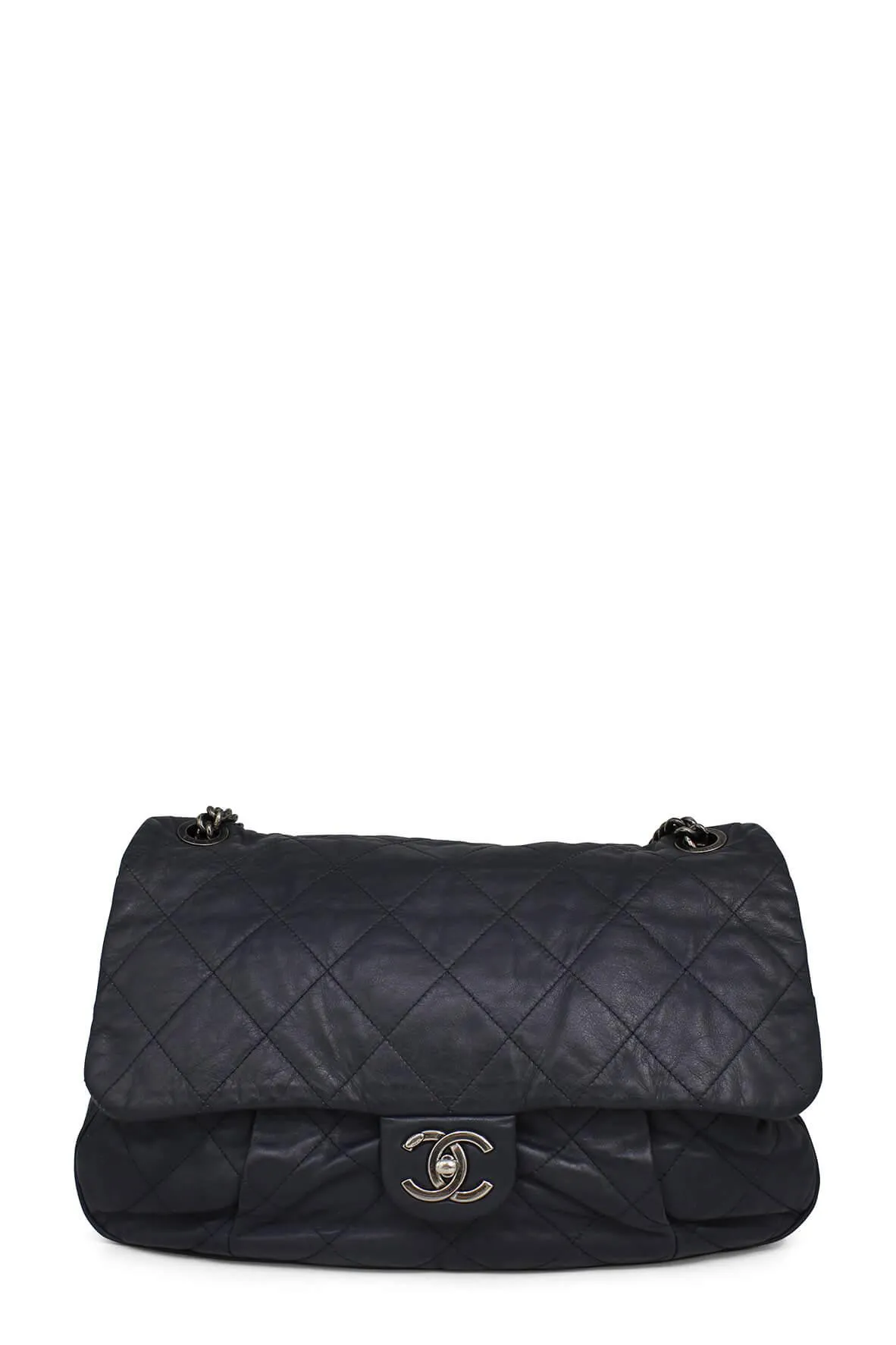 Medium Coco Pleats Messenger Bag Navy