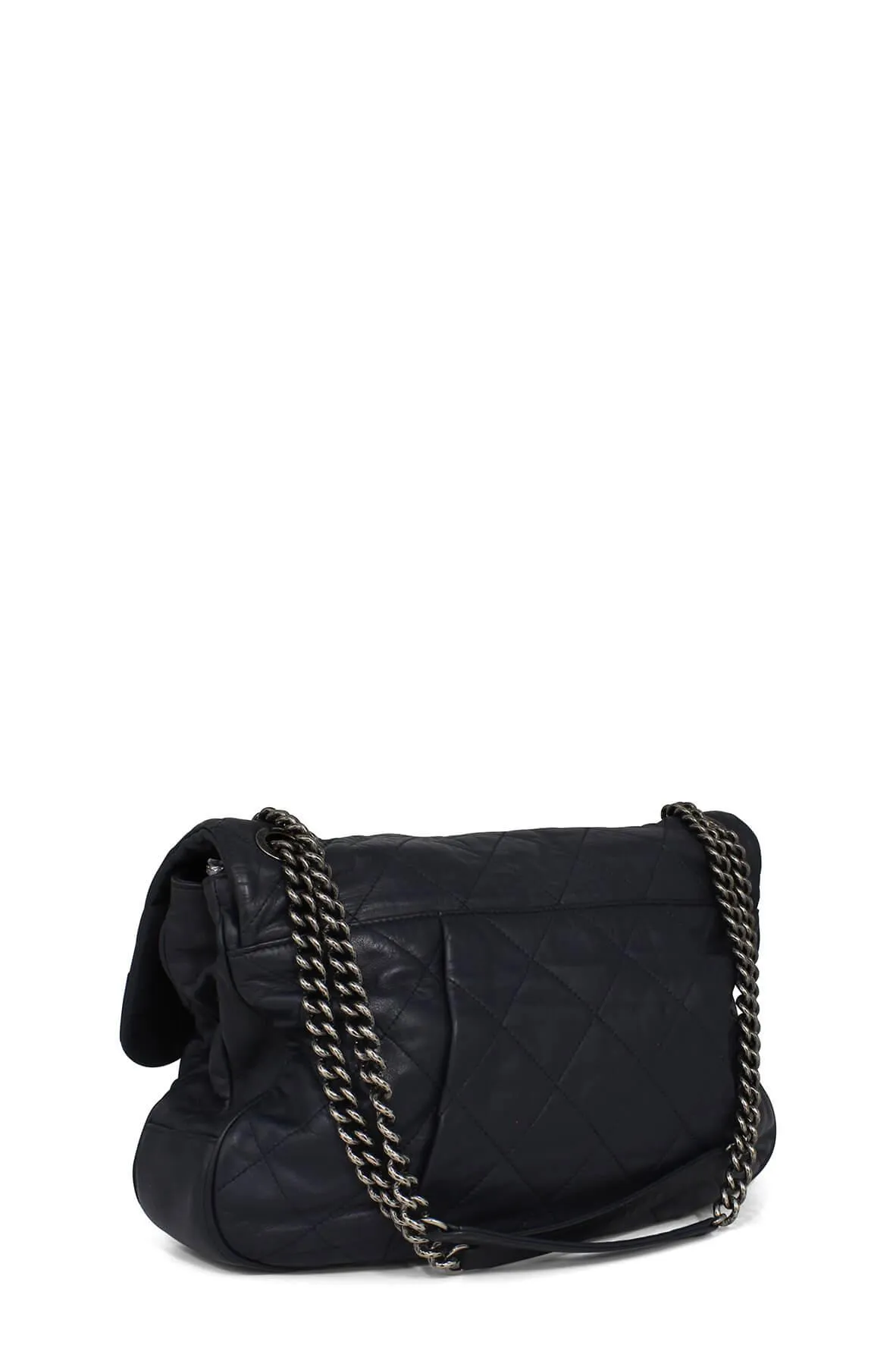 Medium Coco Pleats Messenger Bag Navy