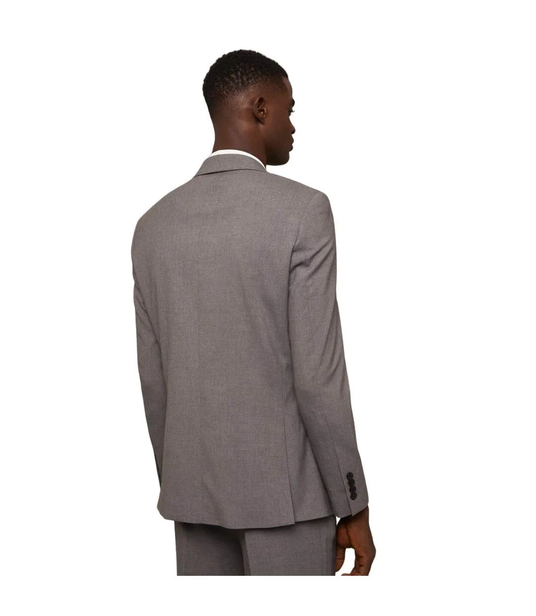 Mens essential plus tailored suit jacket light grey Burton