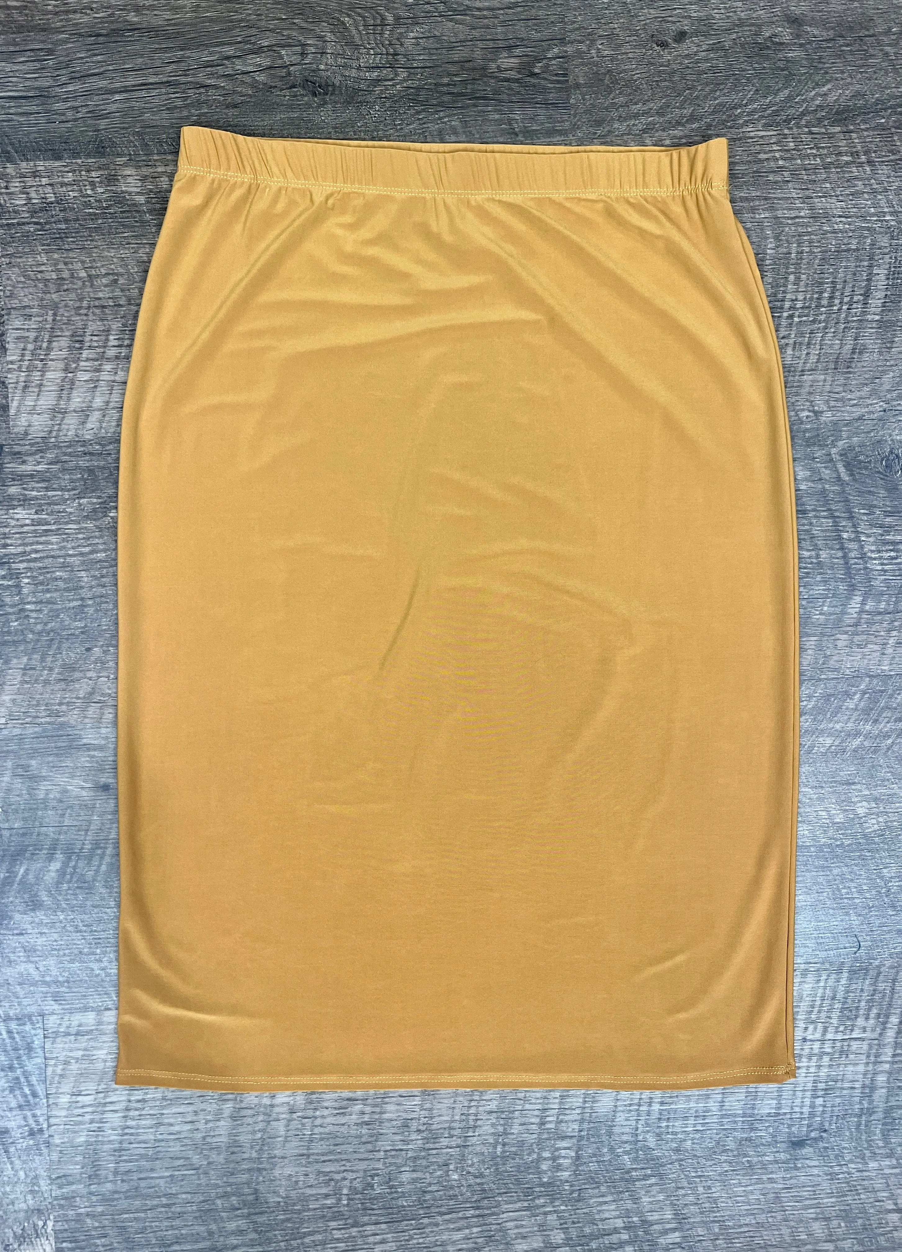 Miss Amy Pencil Skirt (Regular & Plus)- Gold