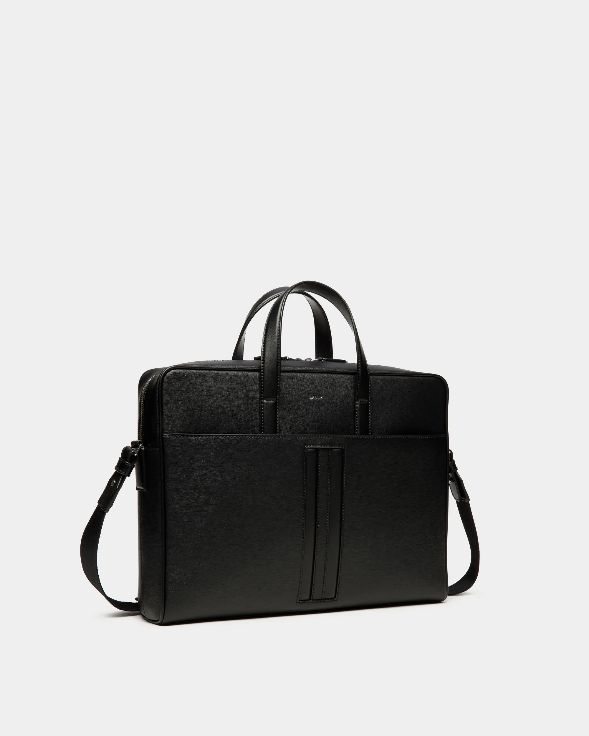 Mythos Briefcase In Black Recycled Leather 