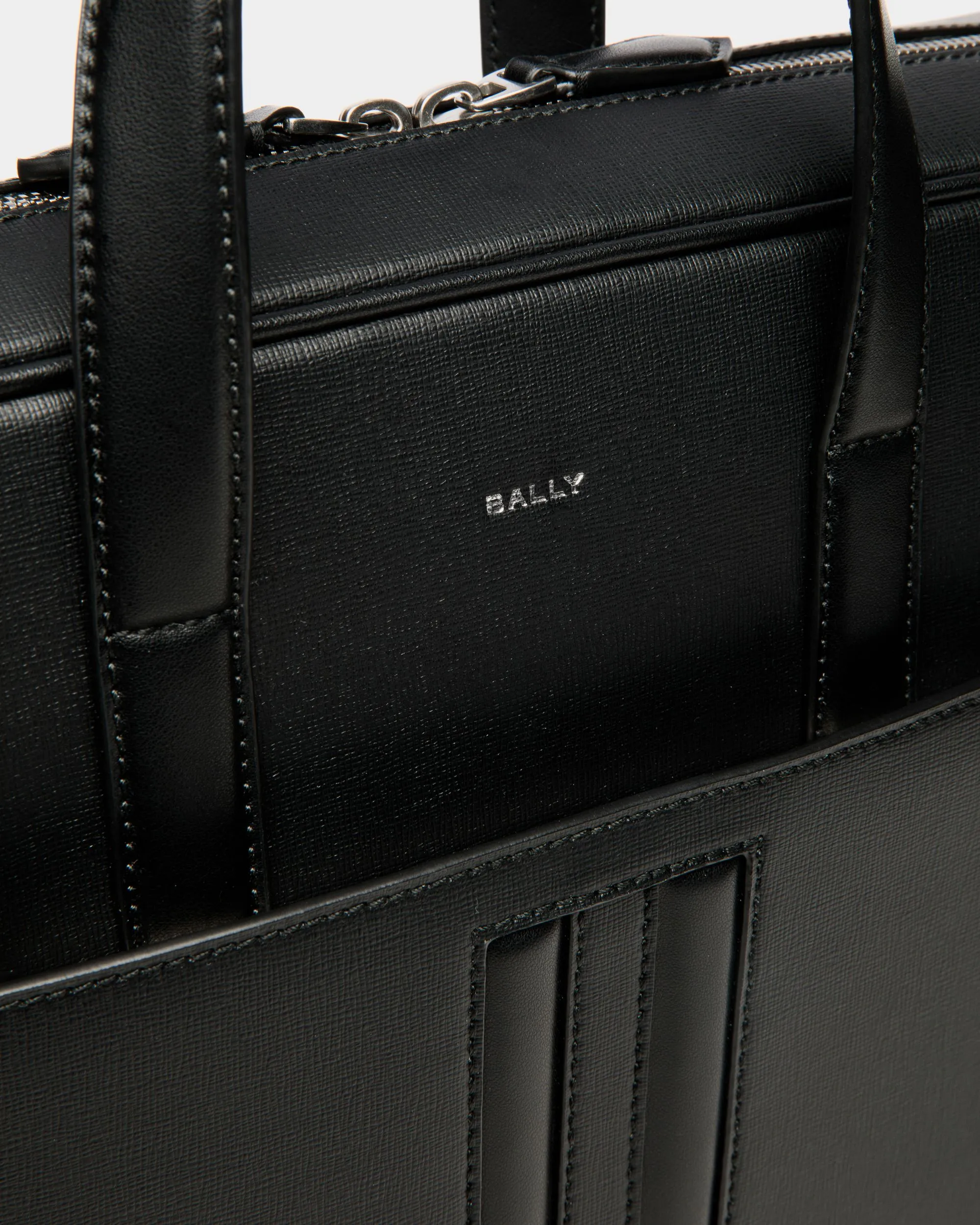 Mythos Briefcase In Black Recycled Leather 