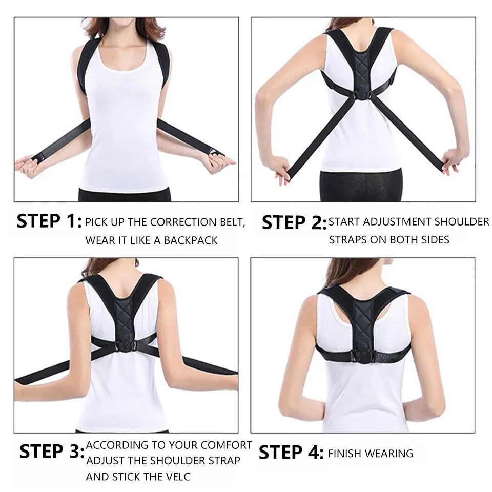 New Adjustable Posture Corrector Back Support Strap Brace Shoulder