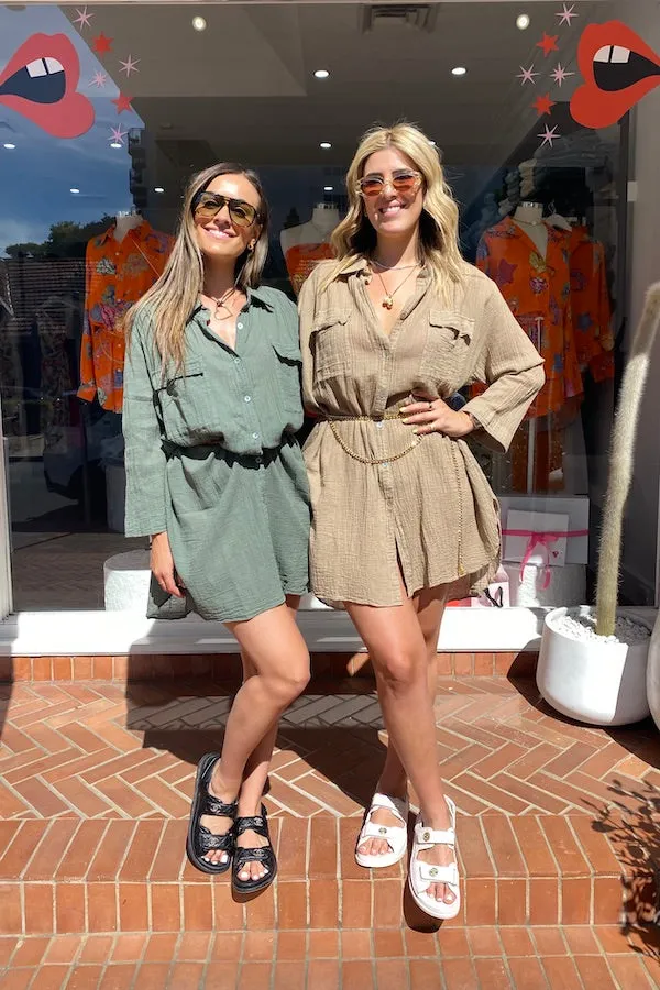 Olina Shirt Dress Khaki