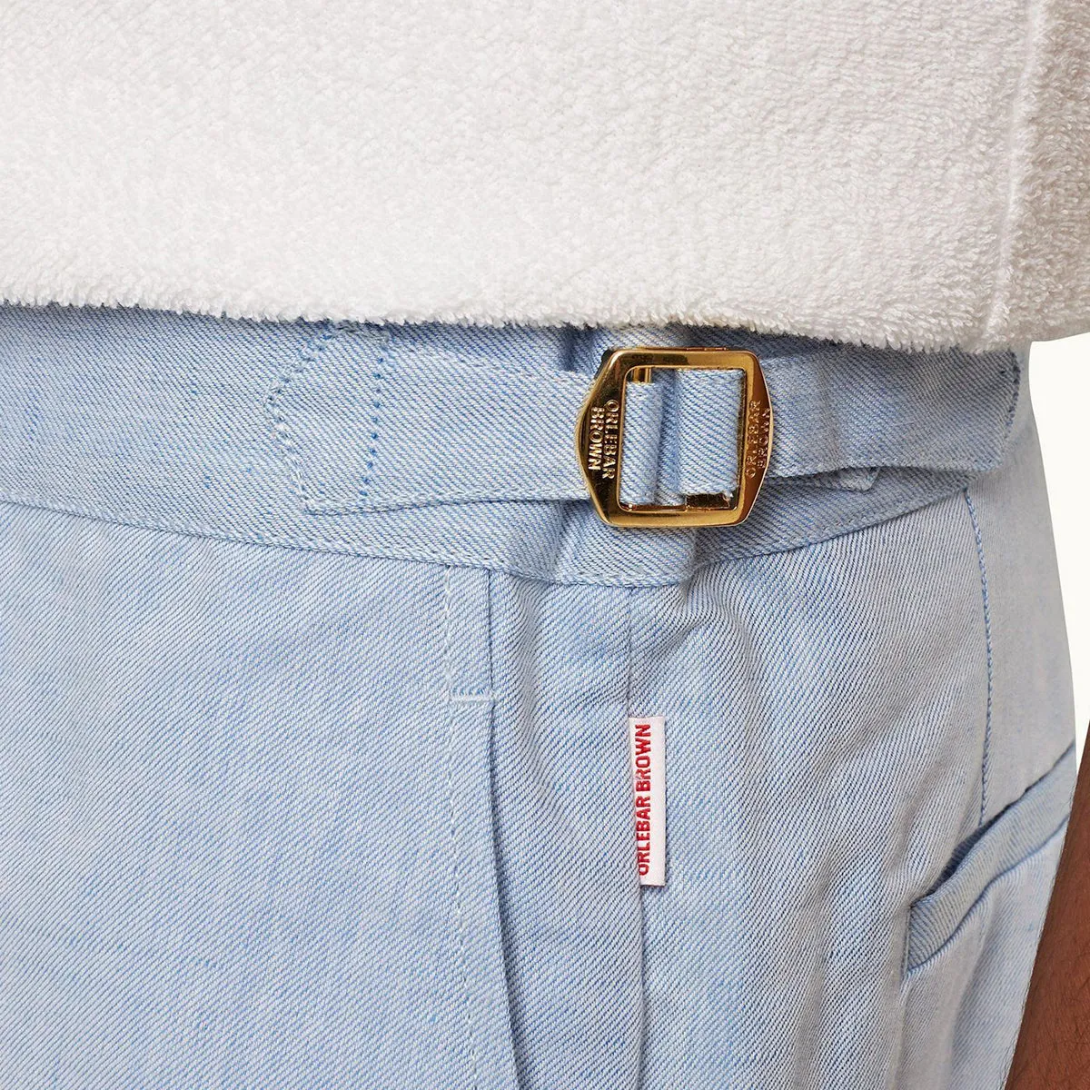 Orlebar Brown - Harrop Linen Shorts in Light Blue