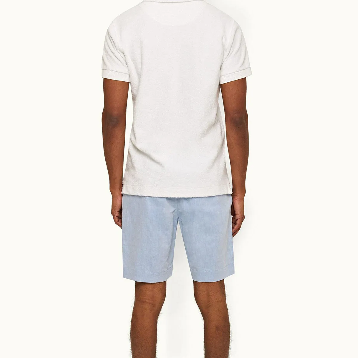 Orlebar Brown - Harrop Linen Shorts in Light Blue