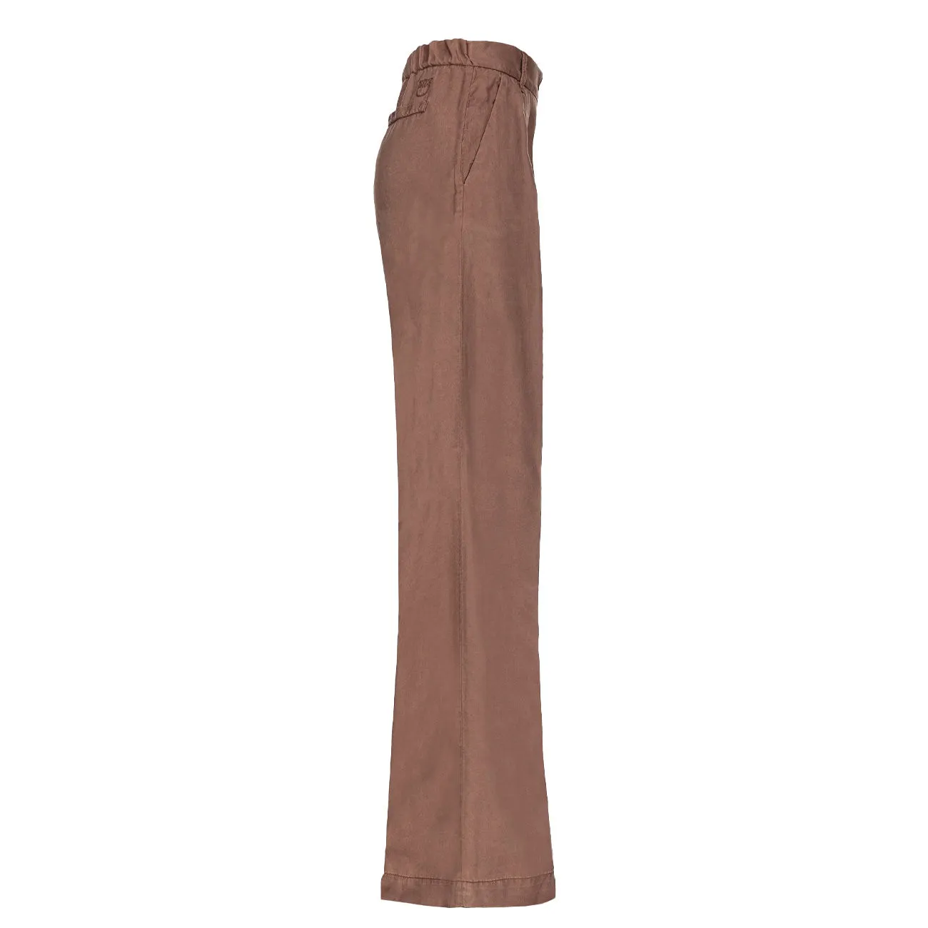 PANTALONE WIDE LEG LYOCELL Donna Marrone Castagna