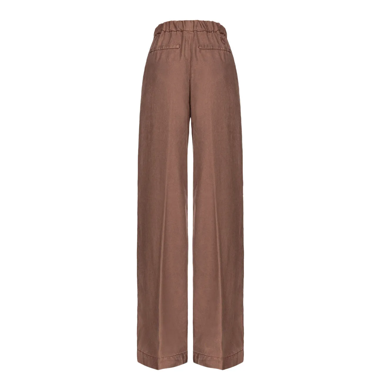 PANTALONE WIDE LEG LYOCELL Donna Marrone Castagna