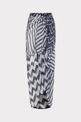 Patchwork Chevron Chiffon Sarong