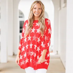 Patriotic Star Top, Red