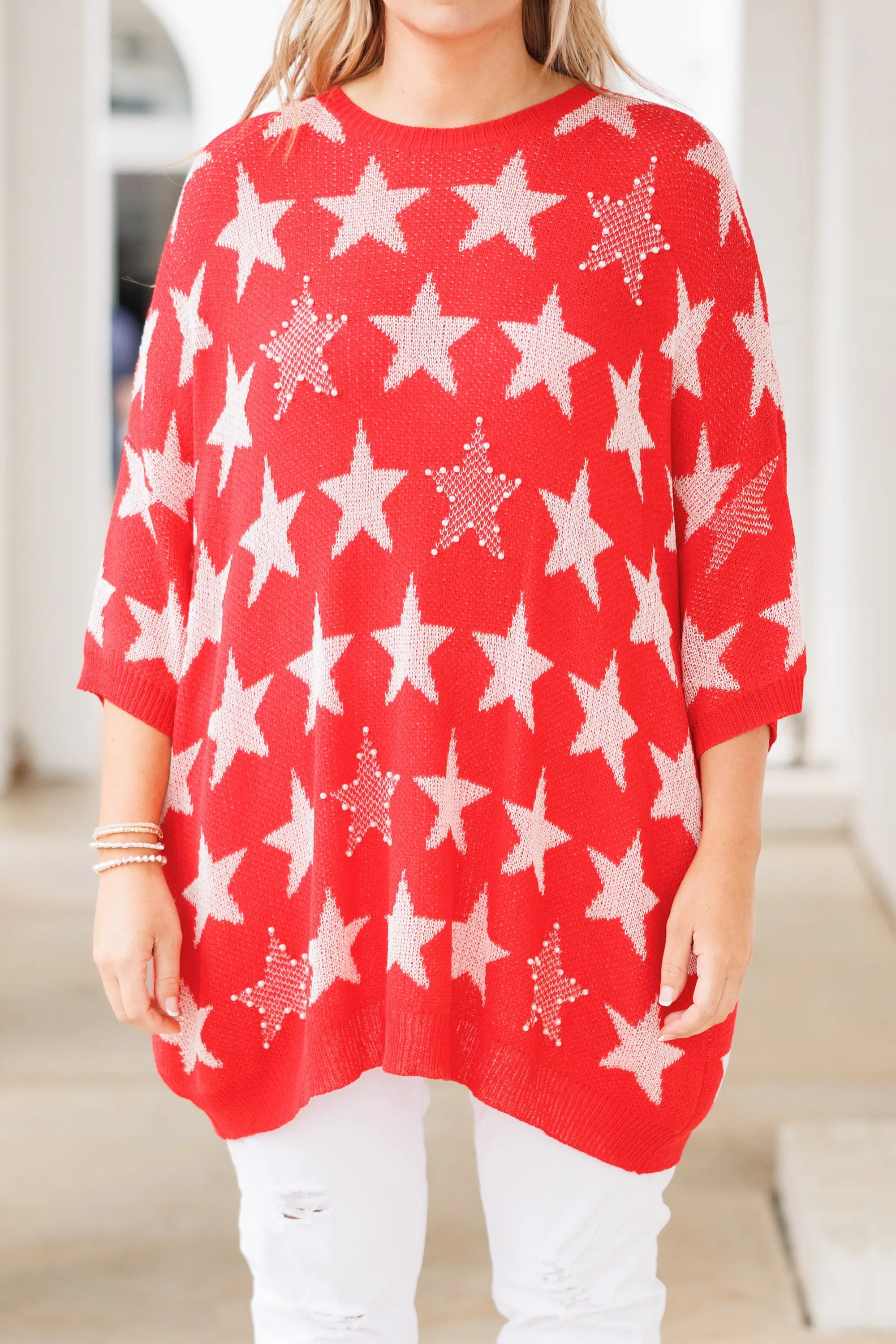 Patriotic Star Top, Red