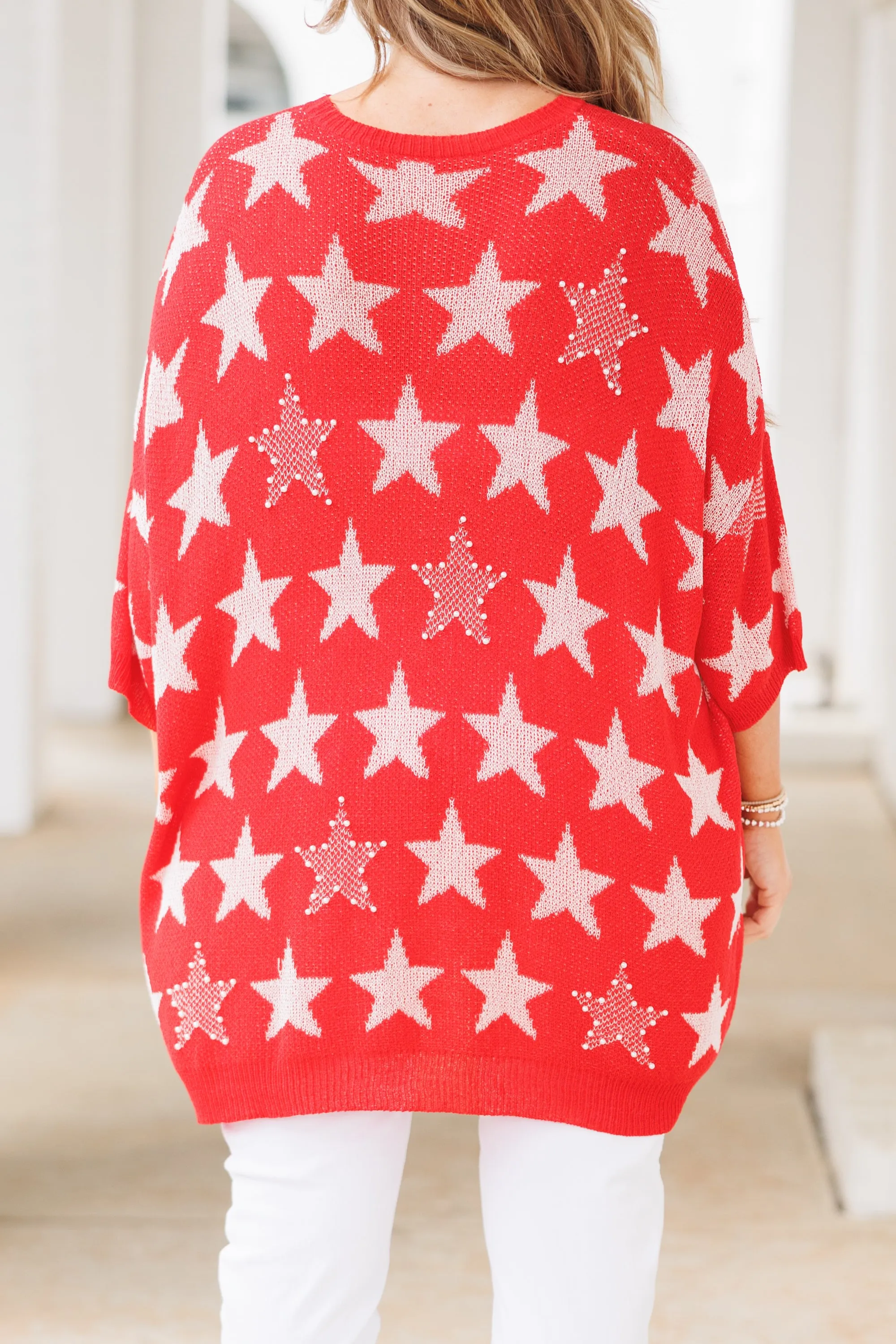 Patriotic Star Top, Red