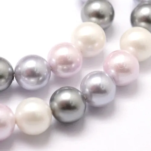 Pearl Beads, Shell Pearl Beads, Grade A, Round, Lilac Mix, 8mm