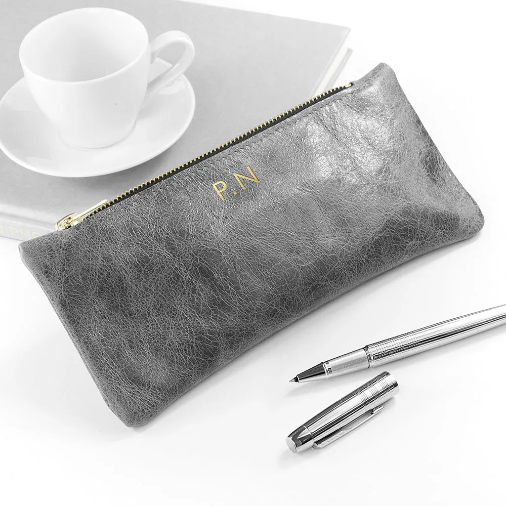 Personalised Luxury Leather Pencil Case