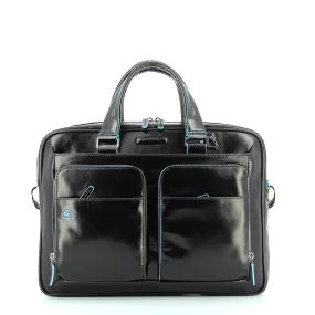 Piquadro - Slim Briefcase Blue Square 14.0 - CA2849B2 - NERO