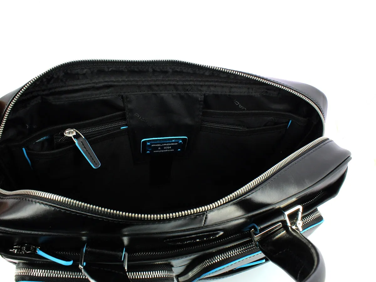 Piquadro - Slim Briefcase Blue Square 14.0 - CA2849B2 - NERO