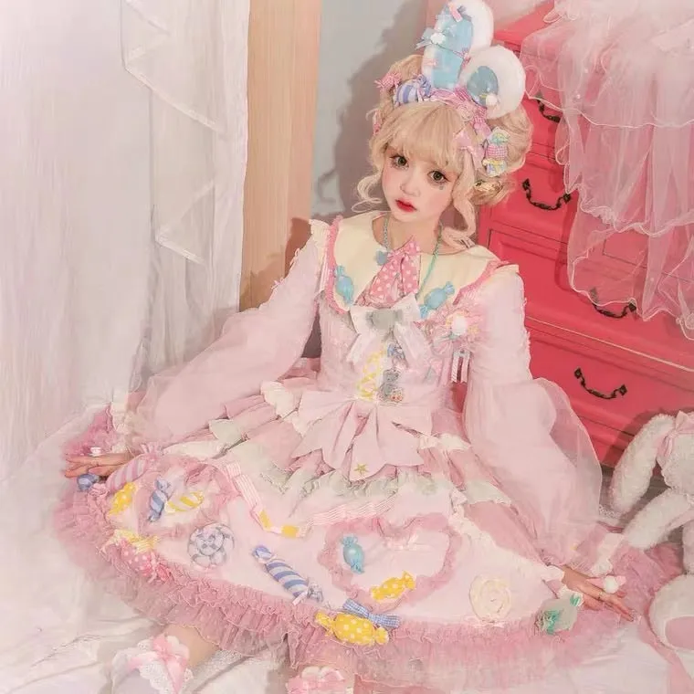 Pre-order candy party sweet lolita fashion dress / shirt / full set