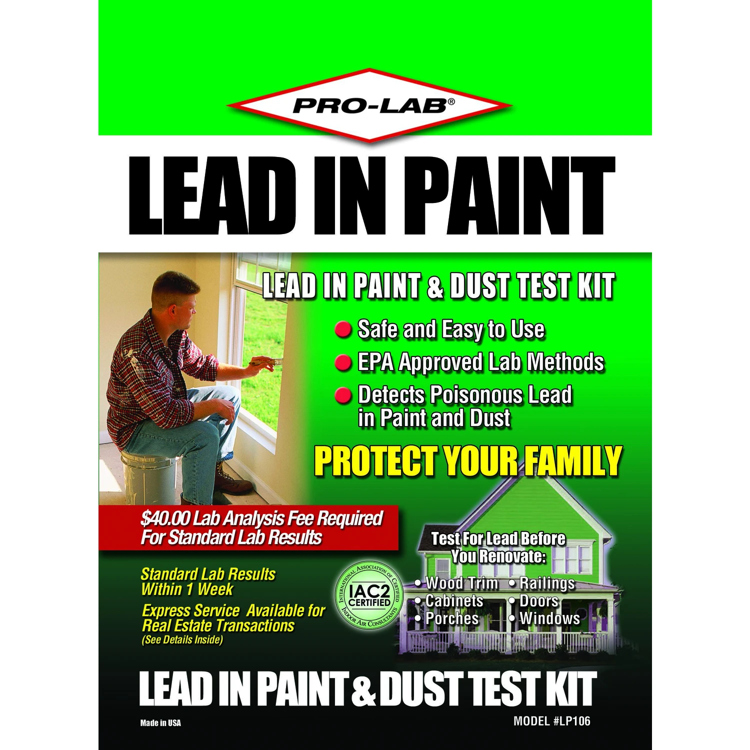 Pro-lab Lead In Paint & Dust Test Kit 1 Pk