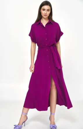 Purple long shirt dress