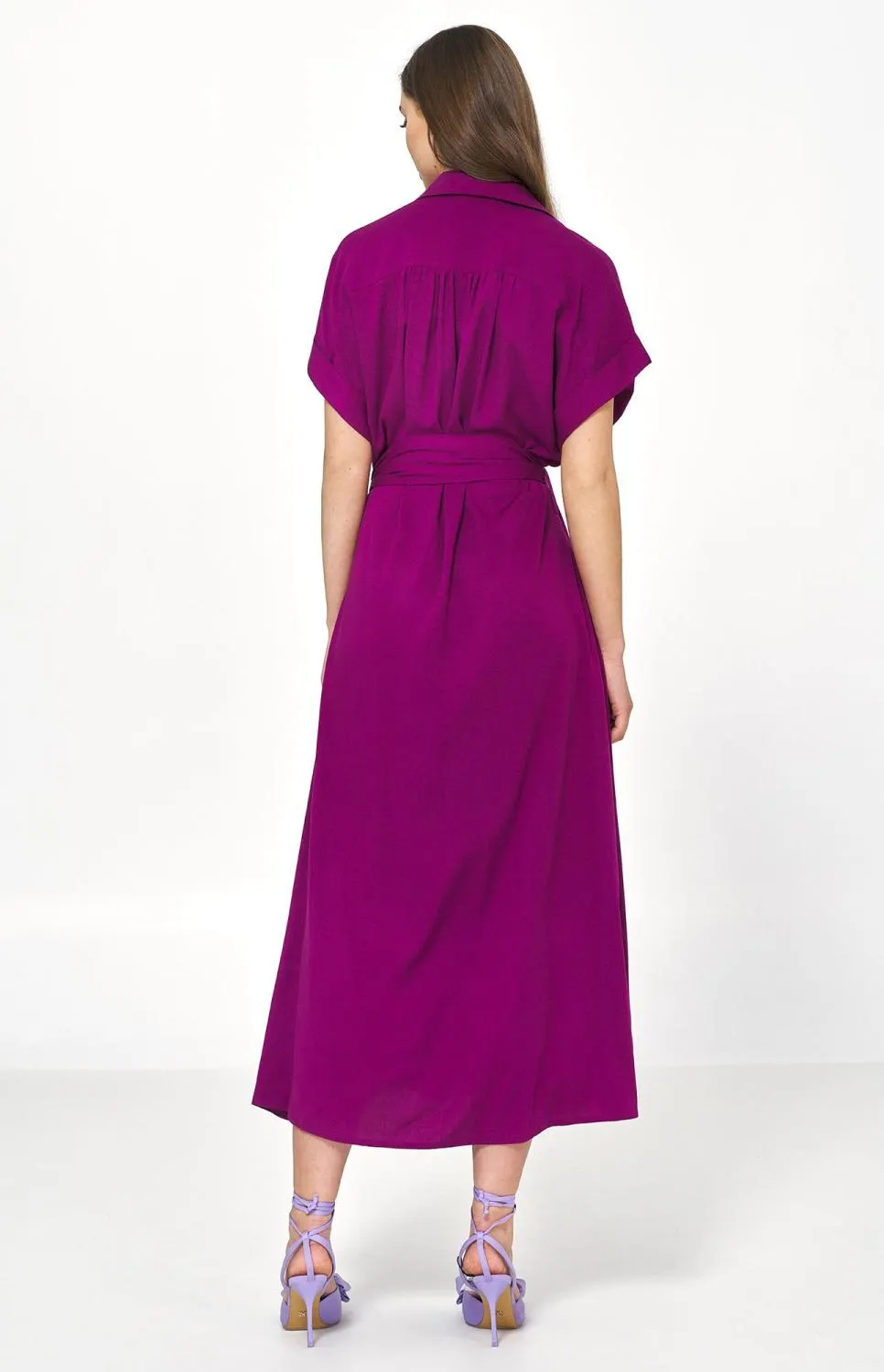 Purple long shirt dress