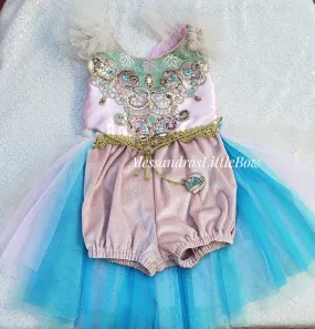 Ready to ship OOAK Boho Mermaid romper size range 24mo-3t