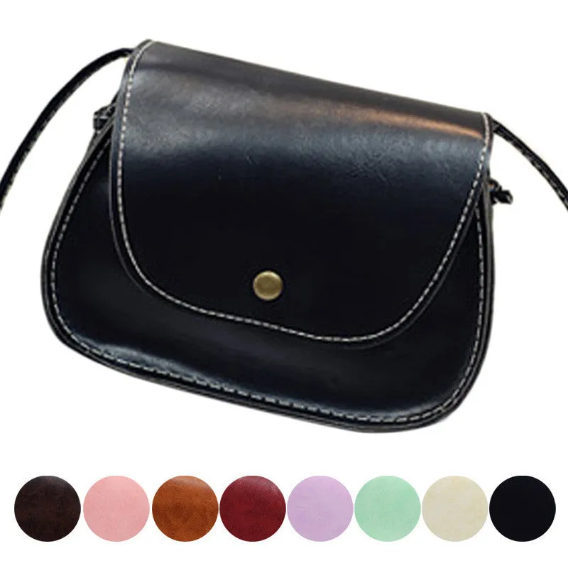 Retro Women Vintage Messenger Bags Solid Chain Hasp Mini Shoulder Bag Leather Crossbody