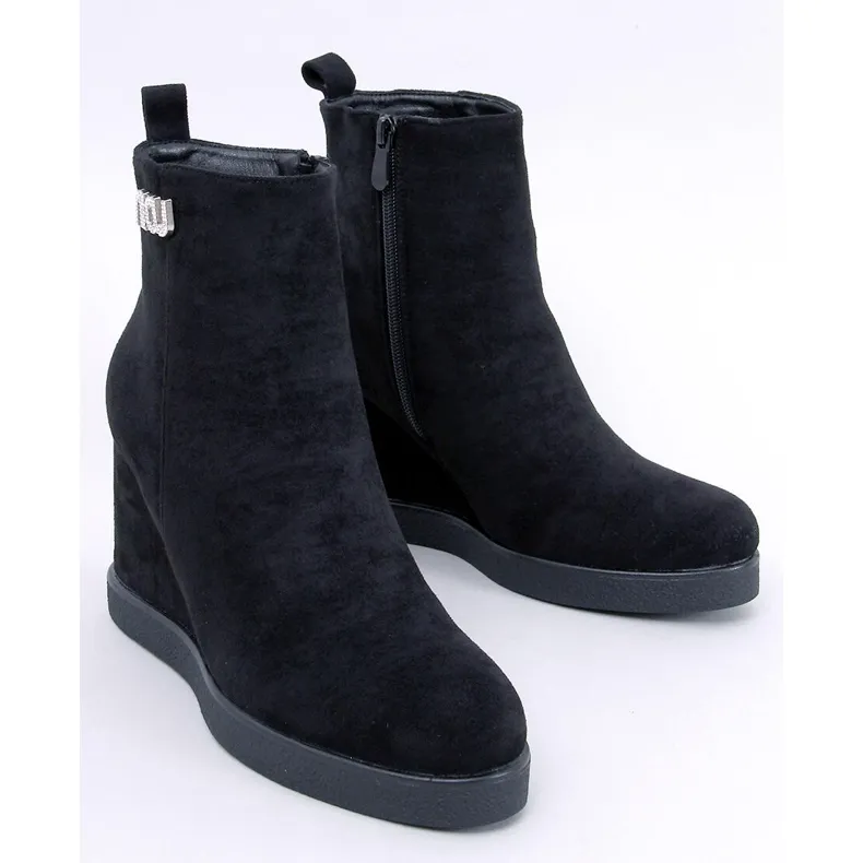 Rochelle Black wedge ankle boots