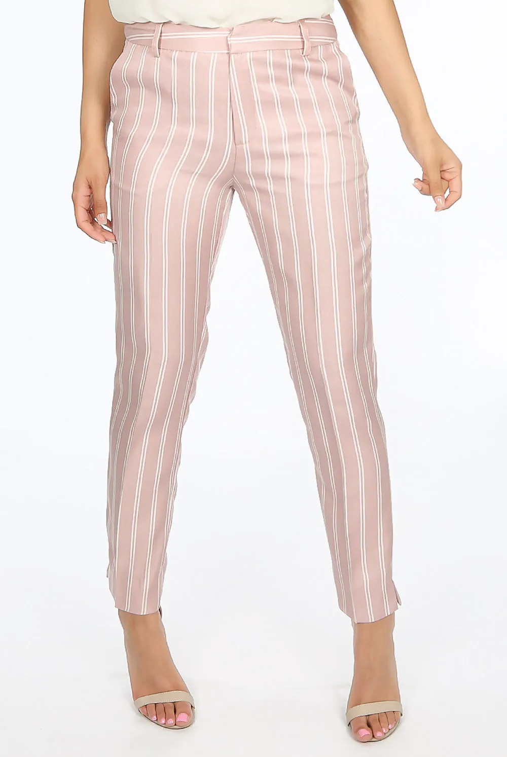 Rose Stripes Tailored Trousers