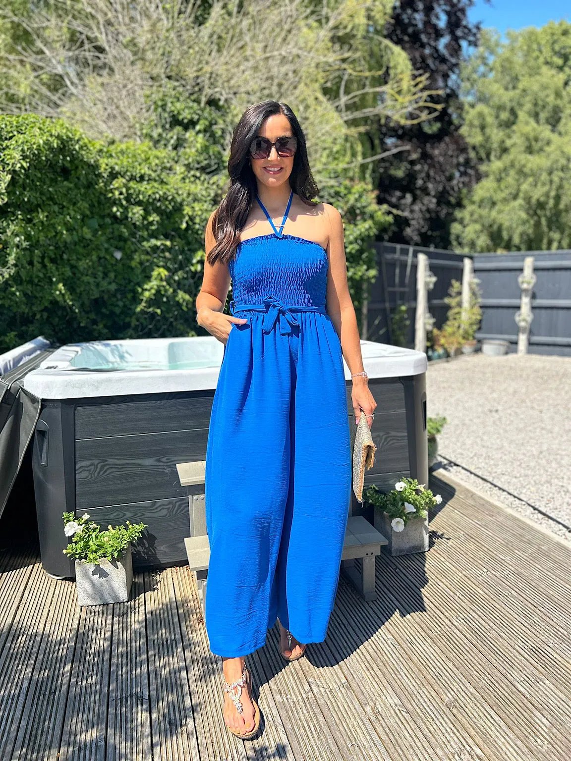 Royal Blue Wide Leg Jumpsuit Melanie