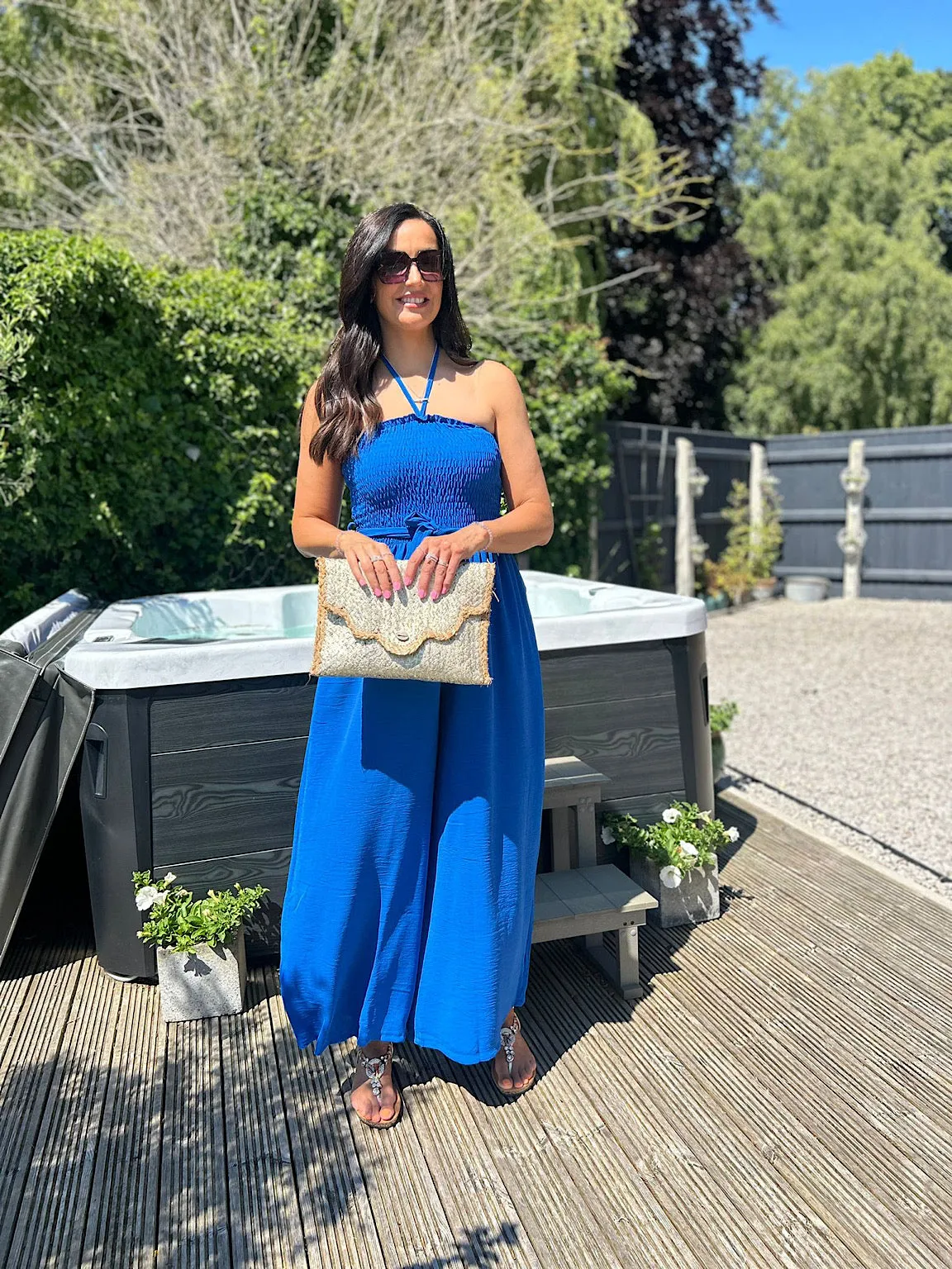 Royal Blue Wide Leg Jumpsuit Melanie