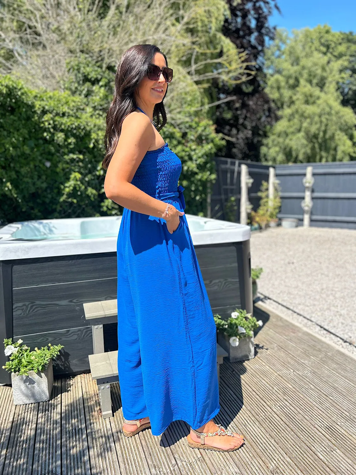 Royal Blue Wide Leg Jumpsuit Melanie