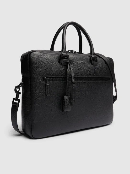 Saint Laurent   Logo detail leather briefcase 