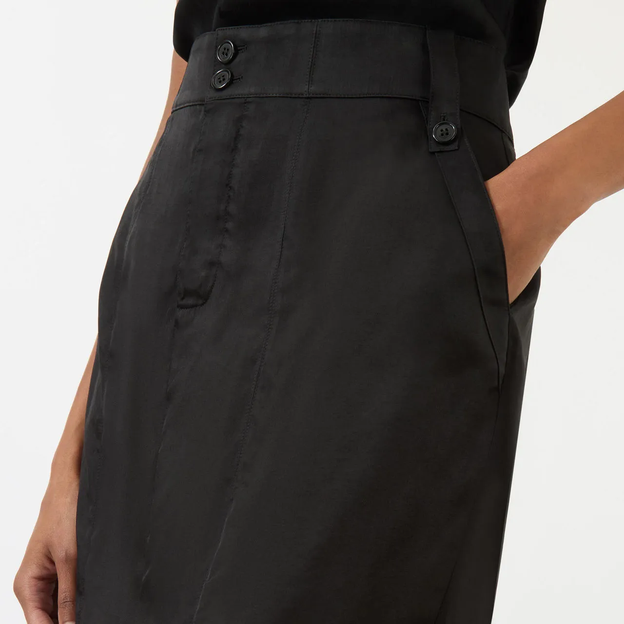 SAINT LAURENT Twill Pencil Skirt - Black