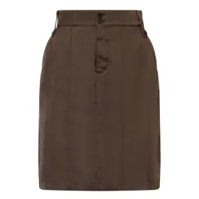 SAINT LAURENT Twill Pencil Skirt - Brown