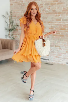 Salma Tiered Dress in Orange