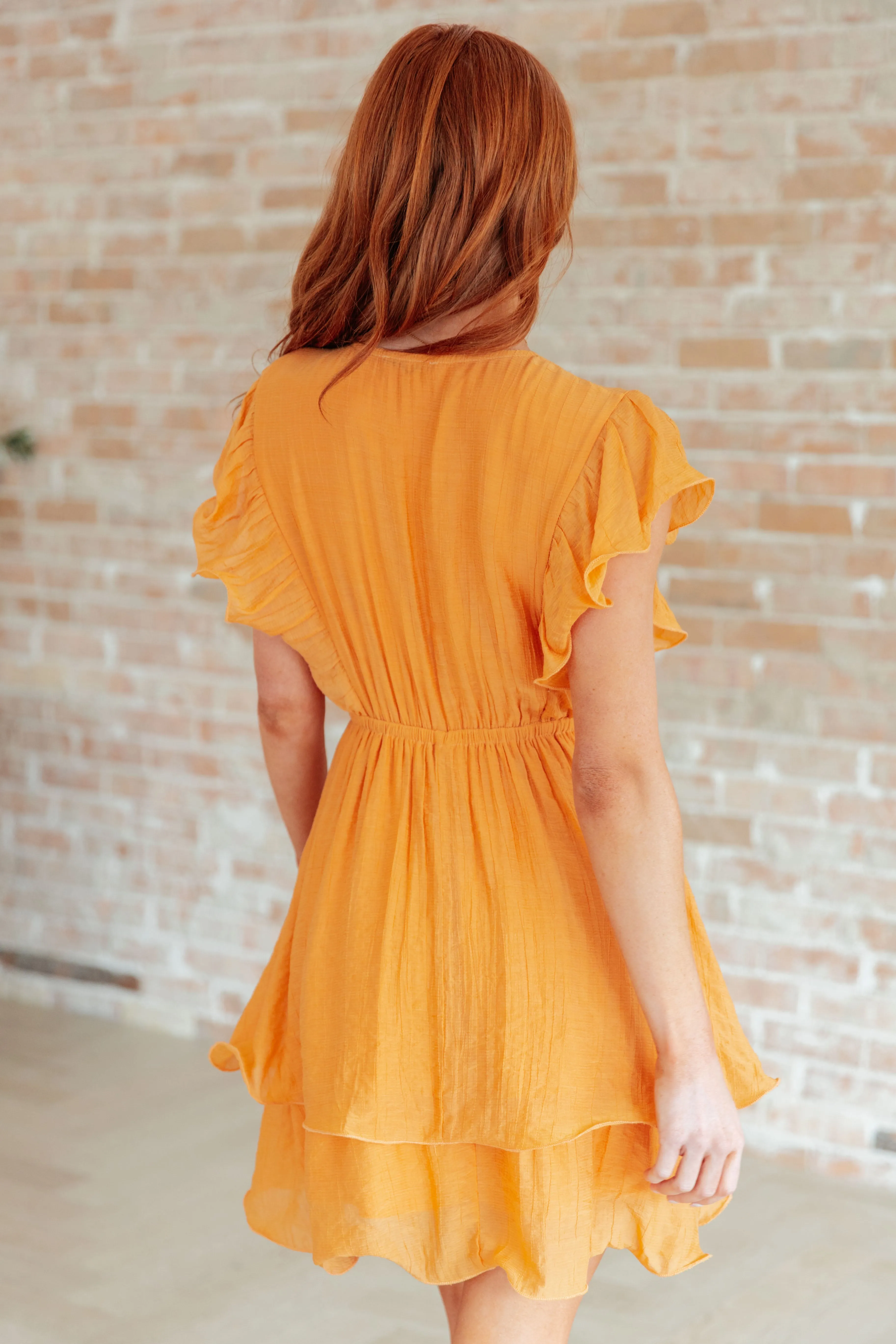 Salma Tiered Dress in Orange